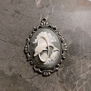 Dolphin Cameo Necklace Pendant
